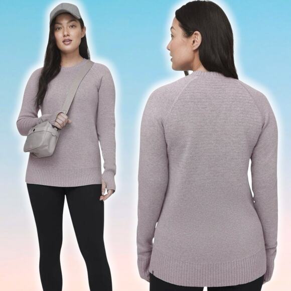 LULULEMON Still Lotus Sweater Sz Small Reversible Frosted Mulberry Lilac - Picture 1 of 7